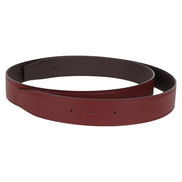 HERMES Constance Belt Leather 48"" Wine Red Auth - Picture 3 of 11